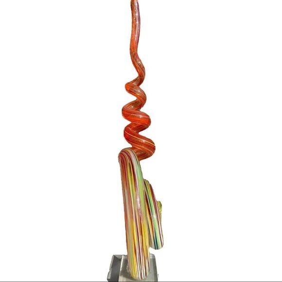 Italian Spiral Art Glass Abstract Sculpture - Picture 12 of 12